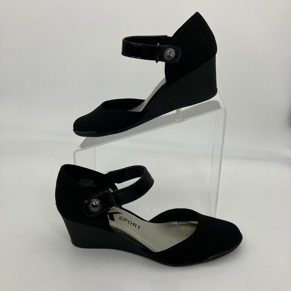 Anne Klein Shoes - Anne Klein AK Sport Aktasha Wedges Womens 6.5M Black Mary Jane Heel Dress Shoes
